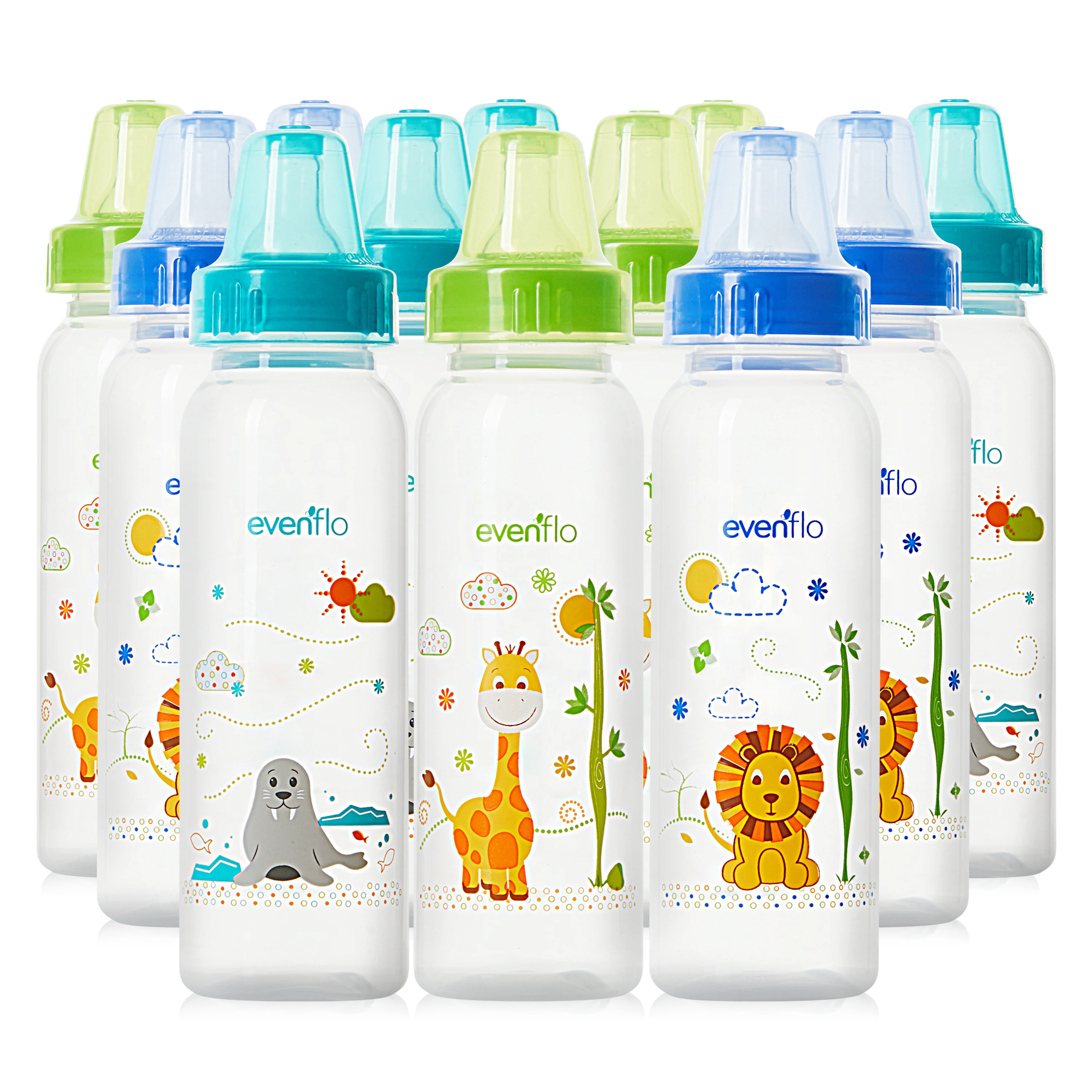 Classic Baby Bottles, Zoo Friends, Plastic 8oz 12pk